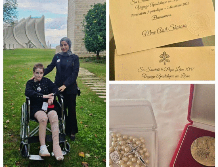 حين يُلامس الألم القداسة: البابا يلتقي أماني بزي وطفلتها أسيل شرارة – image 15