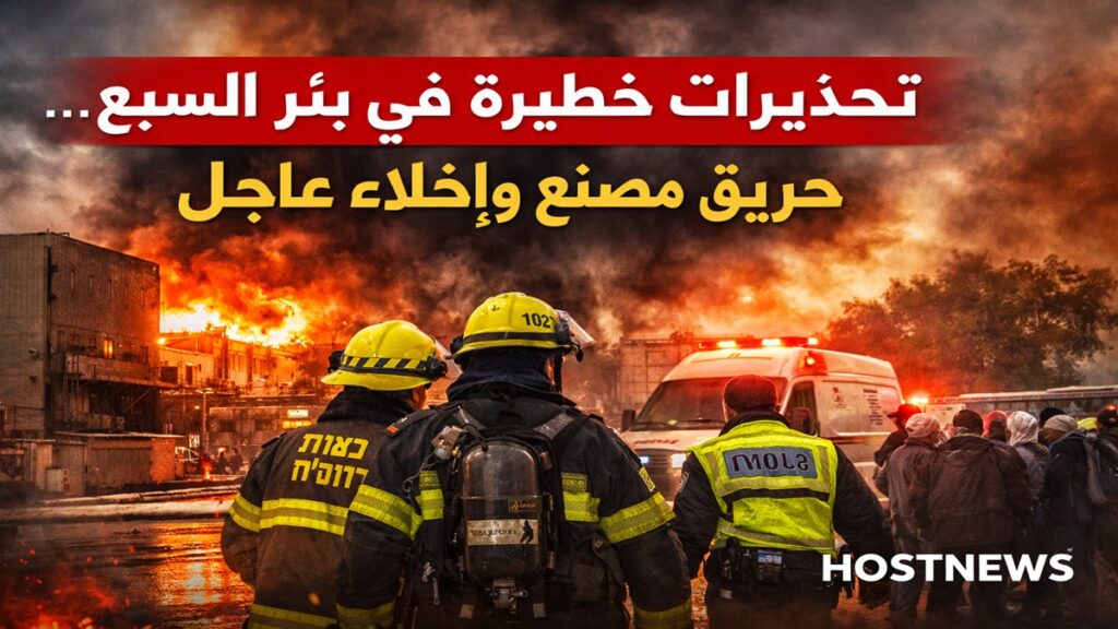 تحذيرات خطيرة في بئر السبع… حريق مصنع وإخلاء عاجل هذا ممتاز 2 حريق مصنع في بئر السبع وتحذيرات خطيرة مع إخلاء عاجل للسكان