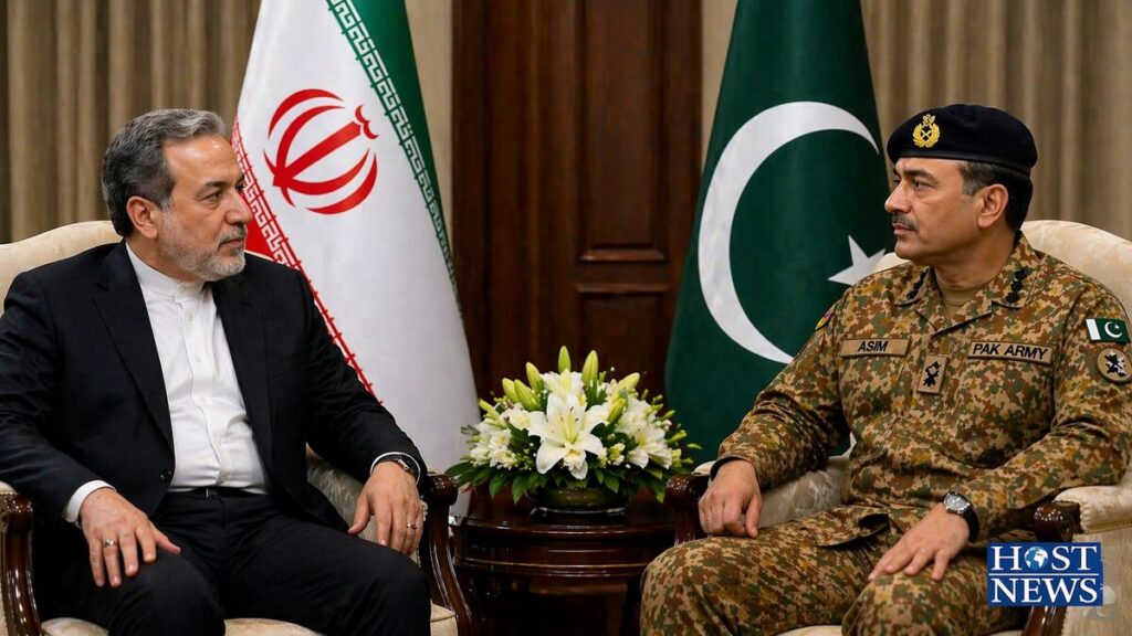 عباس عراقجي خلال لقائه قائد الجيش الباكستاني في إسلام آباد لبحث التطورات الإقليمية