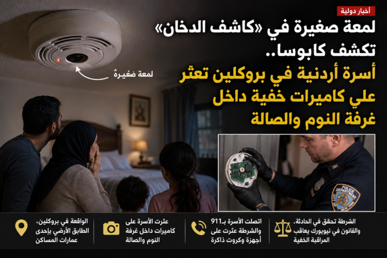 لمعة في سقف غرفة النوم تكشف الصدمة… كاميرات خفية داخل شقة أسرة أردنية في بروكلين