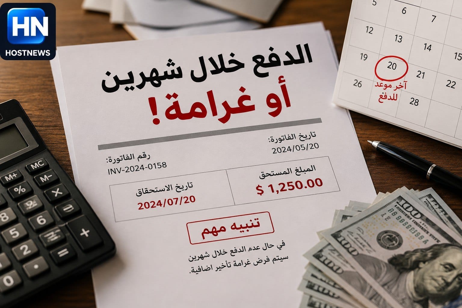 الدفع خلال شهرين أو غرامة!